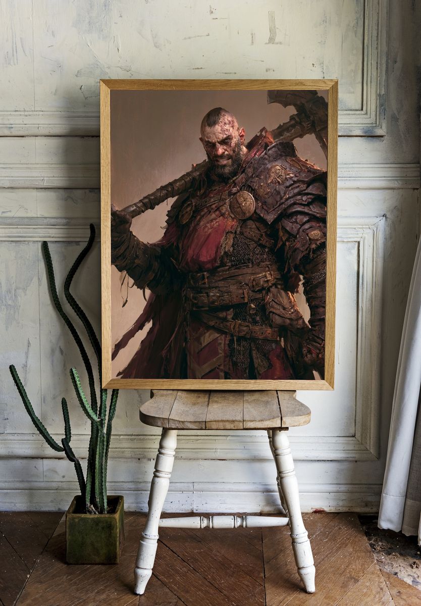 Warrior Portrait — Fantasy Illustration Print. — room view 1