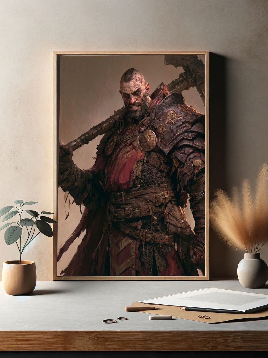 Warrior Portrait — Fantasy Illustration Print. — room view 2