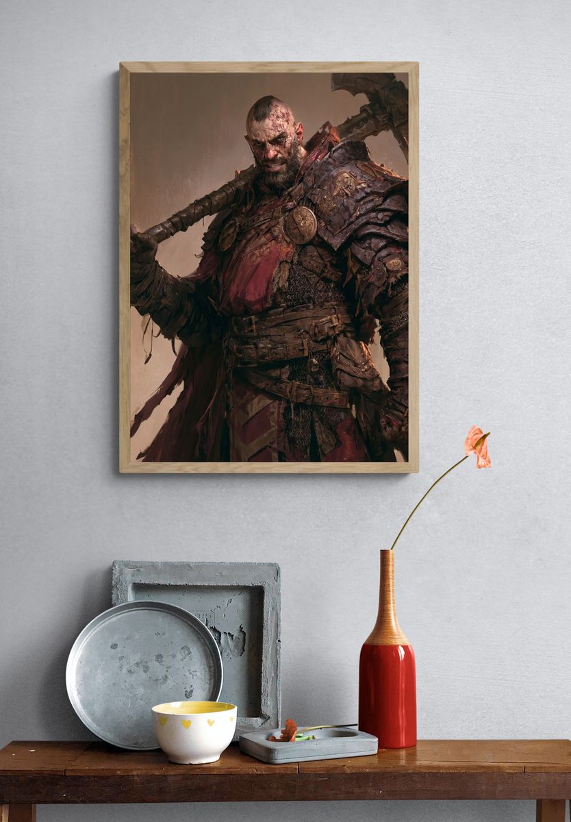 Warrior Portrait — Fantasy Illustration Print. — room view 3