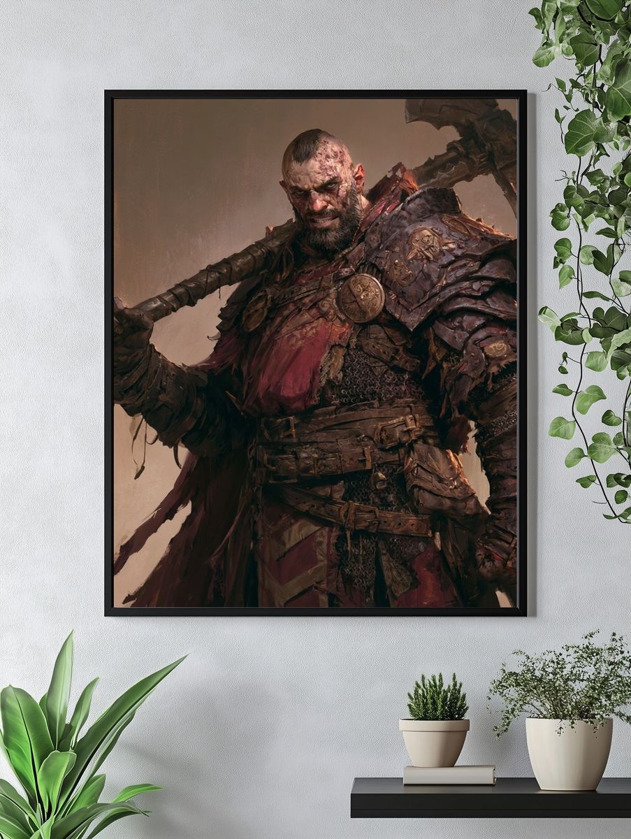 Warrior Portrait — Fantasy Illustration Print. — room view 4