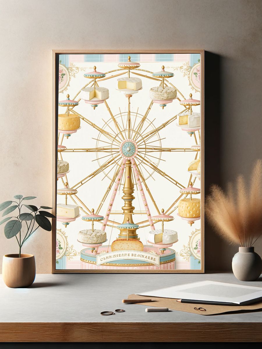 Cheese Ferris Wheel Illustration Poster. — room view 2
