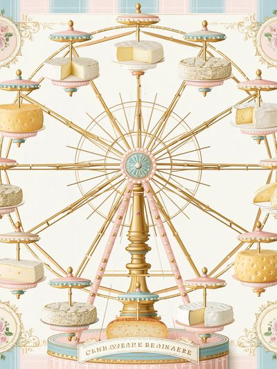Cheese Ferris Wheel Illustration Poster. poster