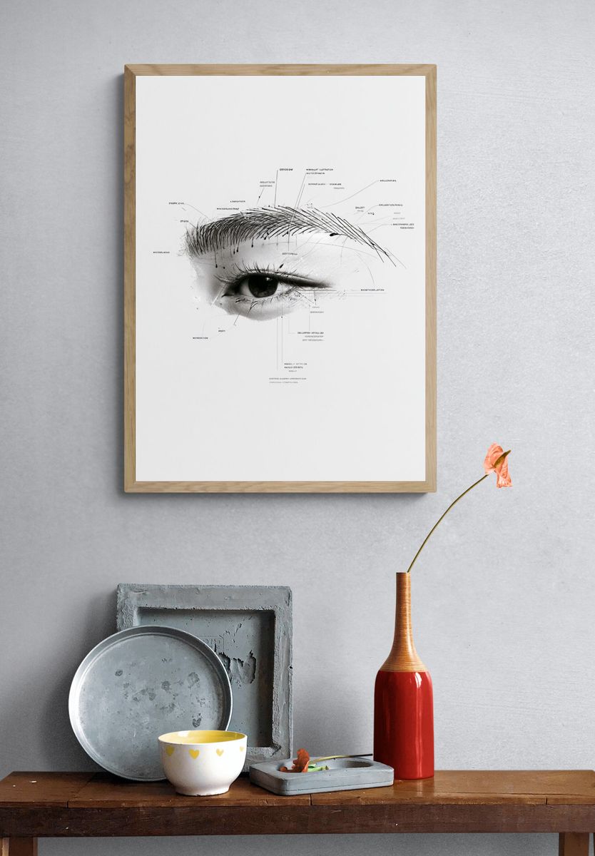 Surreal Eye Sketch Poster. — room view 3