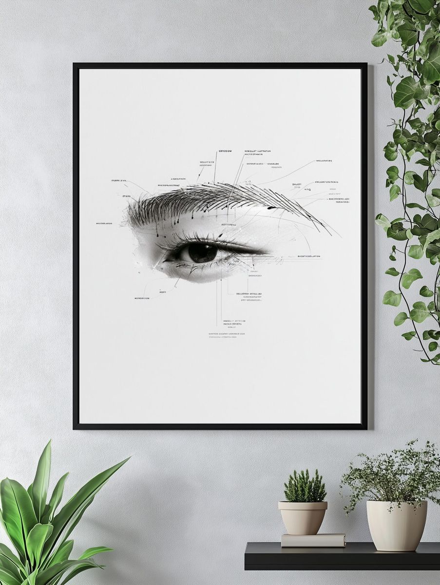 Surreal Eye Sketch Poster. — room view 4