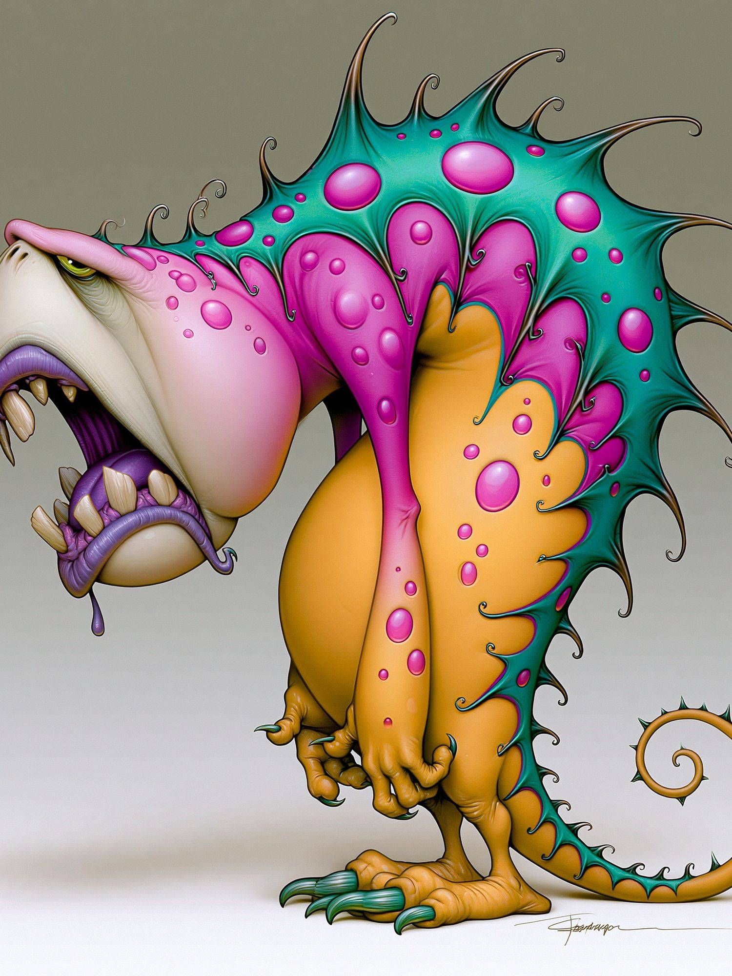 Surreal Monster Creature Illustration Poster. poster detail