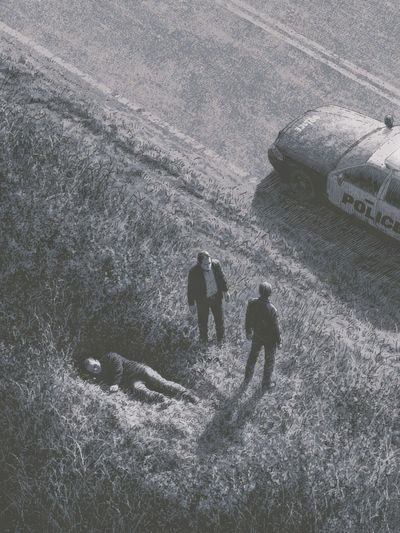 Crime Scene Overhead Illustration Poster. poster