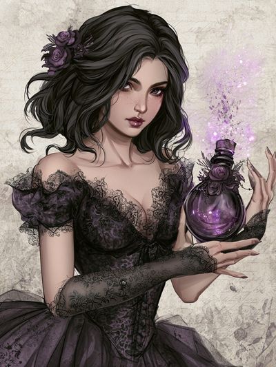 Gothic Sorceress Illustration Poster. poster