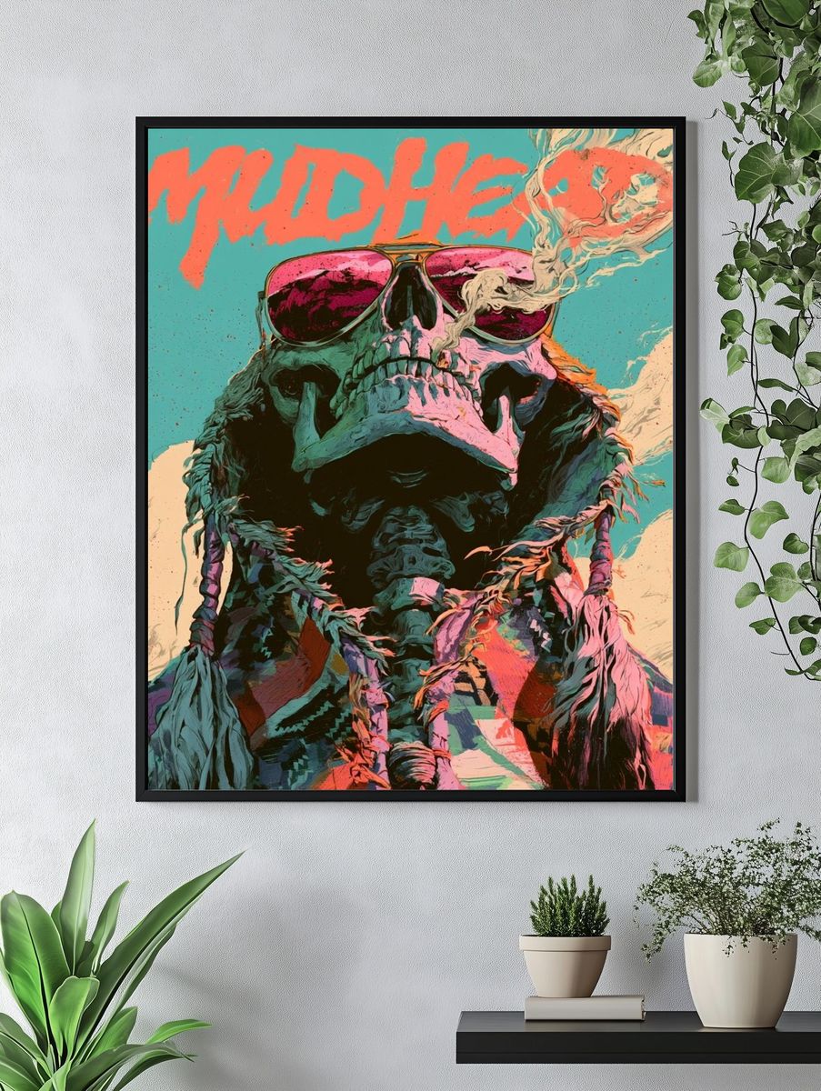 Muddler Skull Illustration Poster. — room view 4