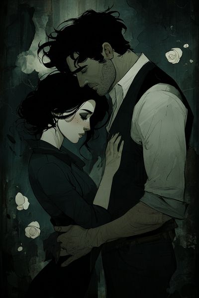 Intimate Embrace Illustration Poster. poster