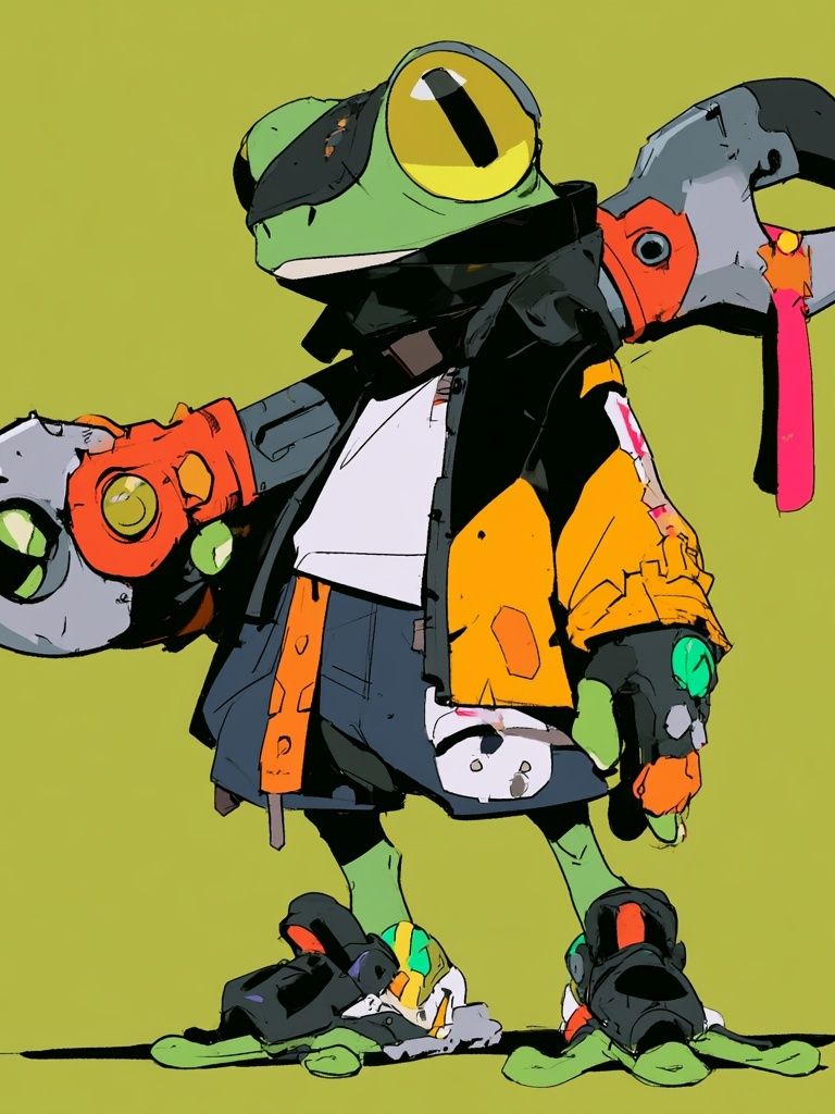 Frog Skater Digital Art Poster. poster detail