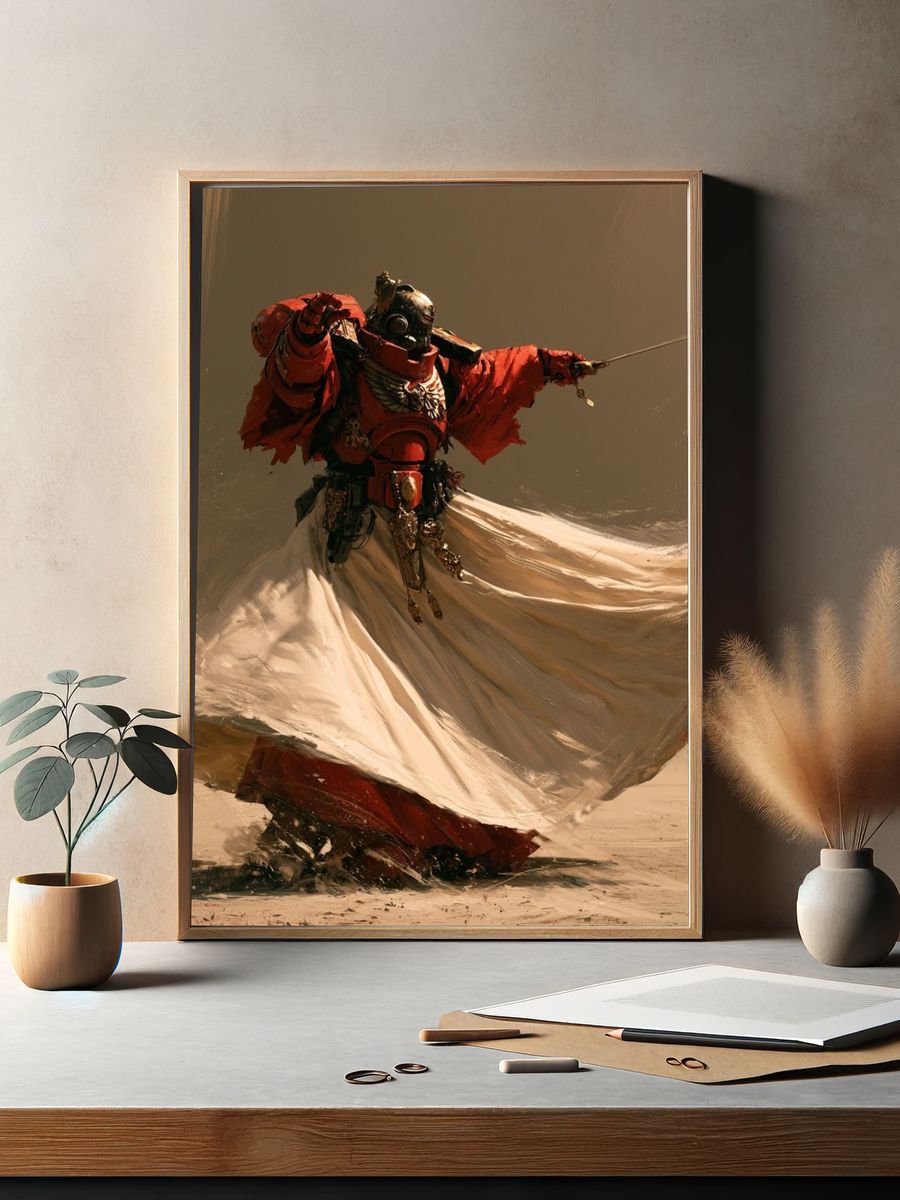 Armored Duelist Digital Art Print. — room view 2