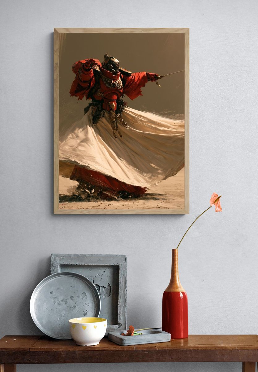 Armored Duelist Digital Art Print. — room view 3