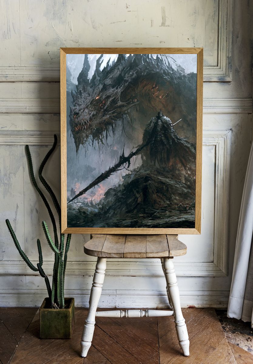Dragon Knight Fantasy Print. — room view 1