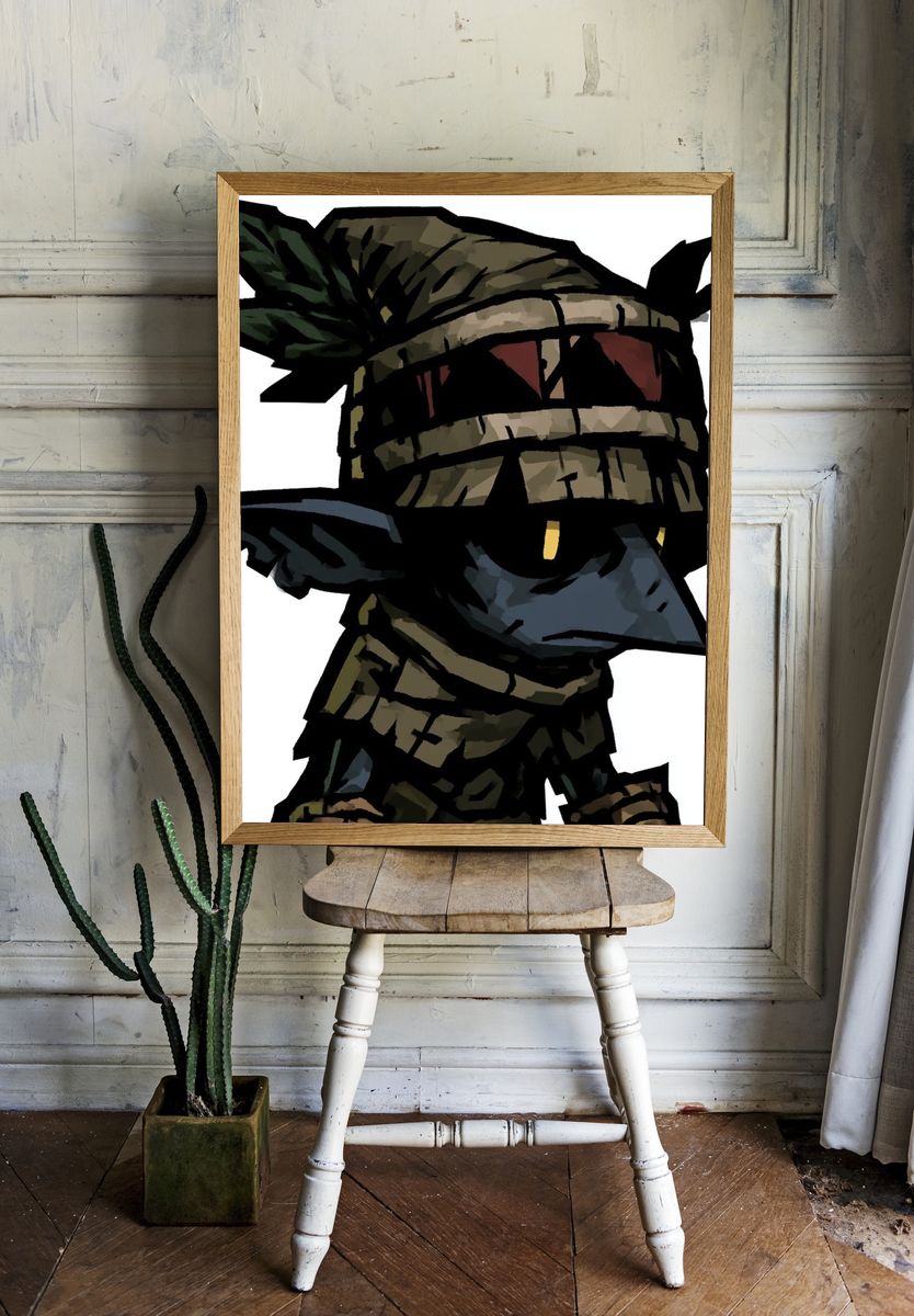 Goblin Warrior Illustration Poster. — room view 1