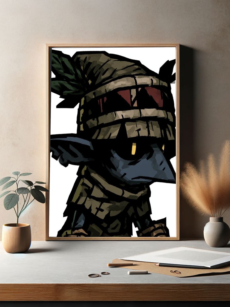 Goblin Warrior Illustration Poster. — room view 2