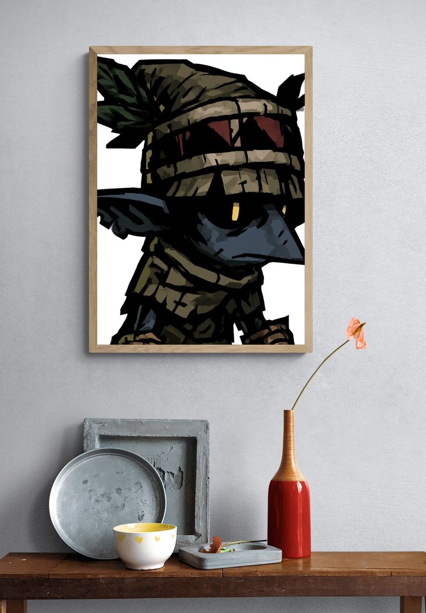 Goblin Warrior Illustration Poster. — room view 3