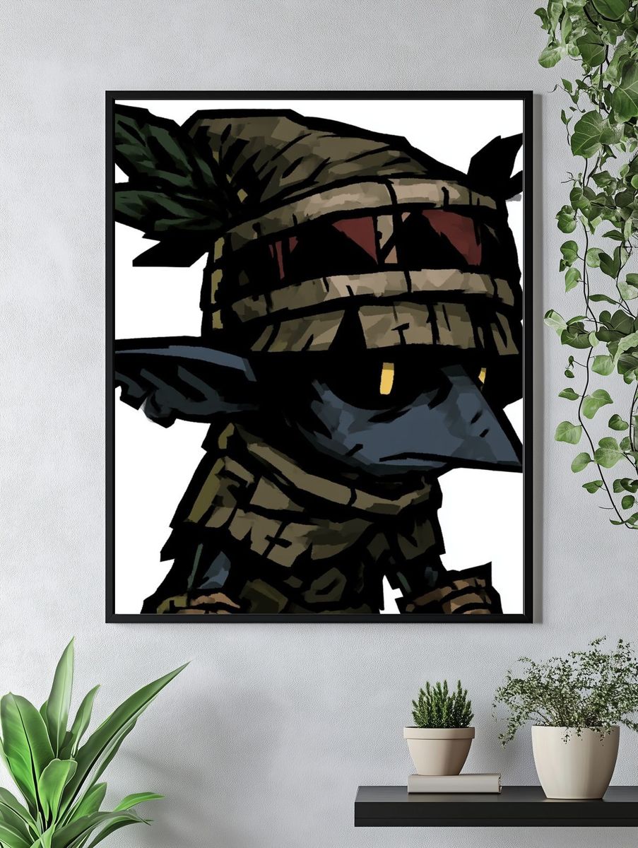 Goblin Warrior Illustration Poster. — room view 4