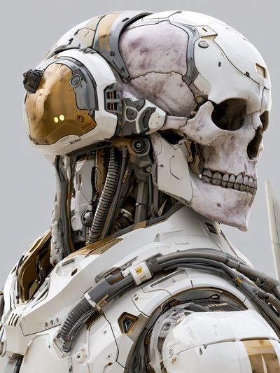 Cyber Skull Portrait Print.
