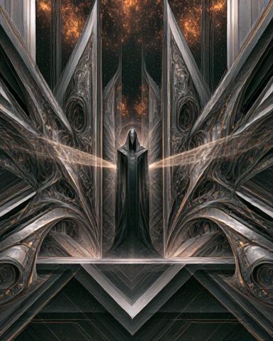 Dark Cosmic Portal Illustration Poster. poster — illustration art
