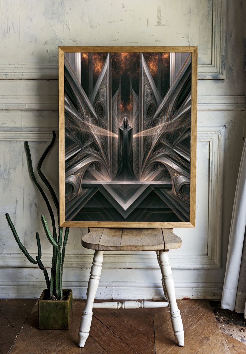 Dark Cosmic Portal Illustration Poster. — room view 1