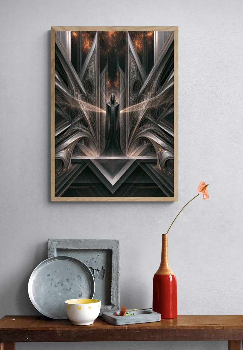 Dark Cosmic Portal Illustration Poster. — room view 3