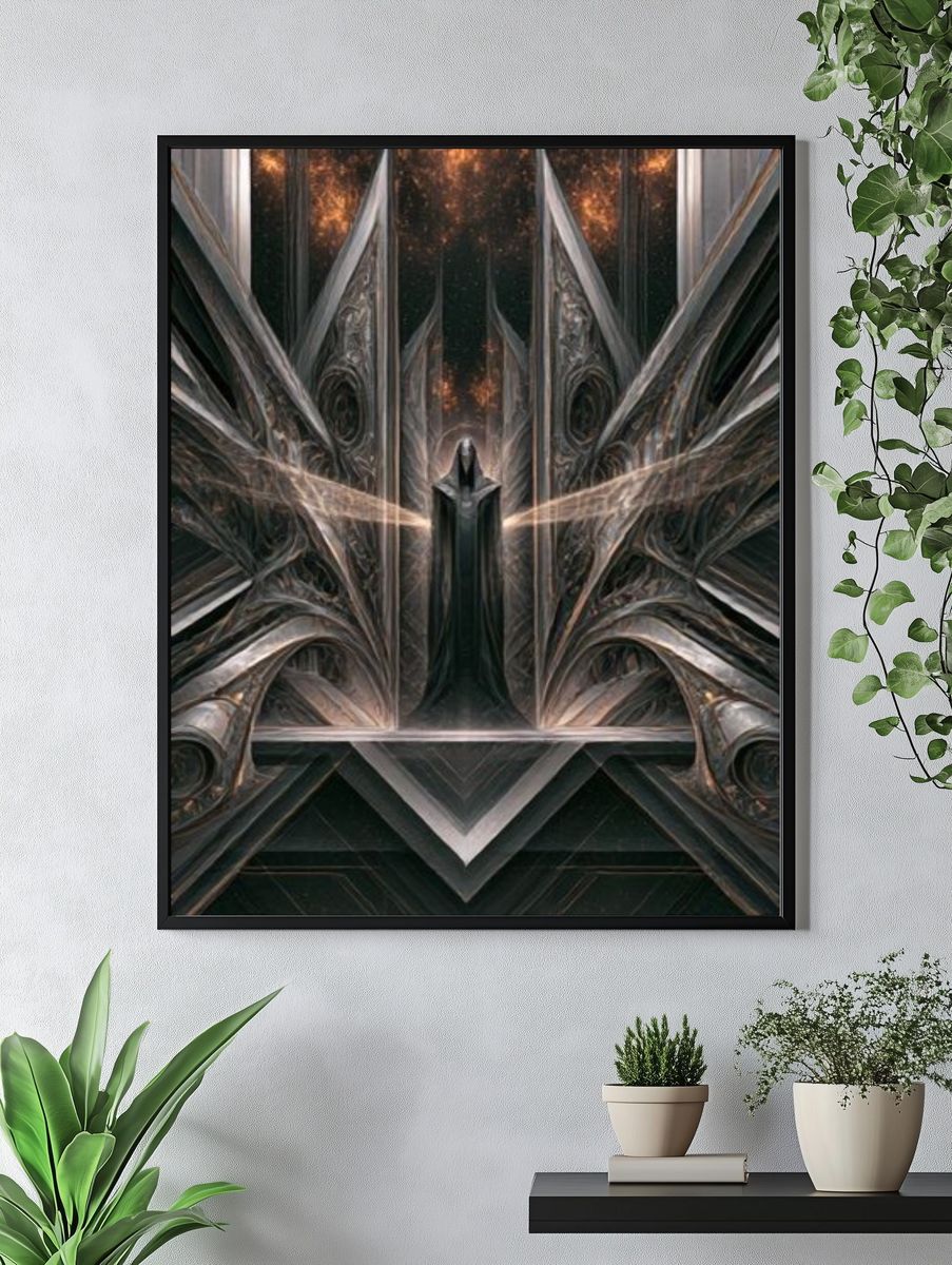 Dark Cosmic Portal Illustration Poster. — room view 4