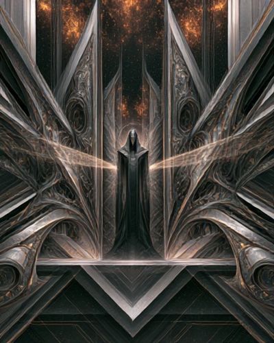 Dark Cosmic Portal Illustration Poster.