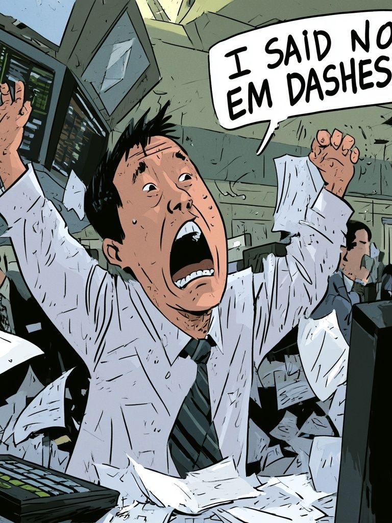 Office Panic Comic Illustration Poster. poster detail