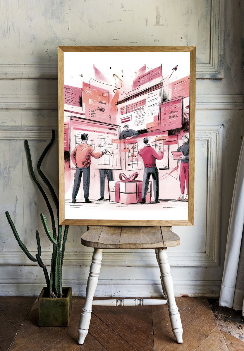 Creative Team Workshop Illustration Poster. room preview