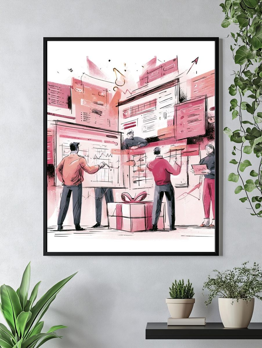 Creative Team Workshop Illustration Poster. — room view 4