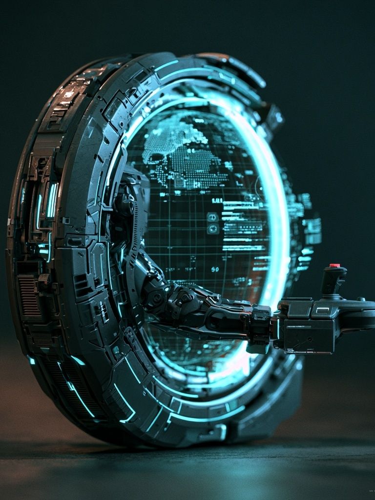 Cybernetic Portal Illustration Poster. poster — illustration art