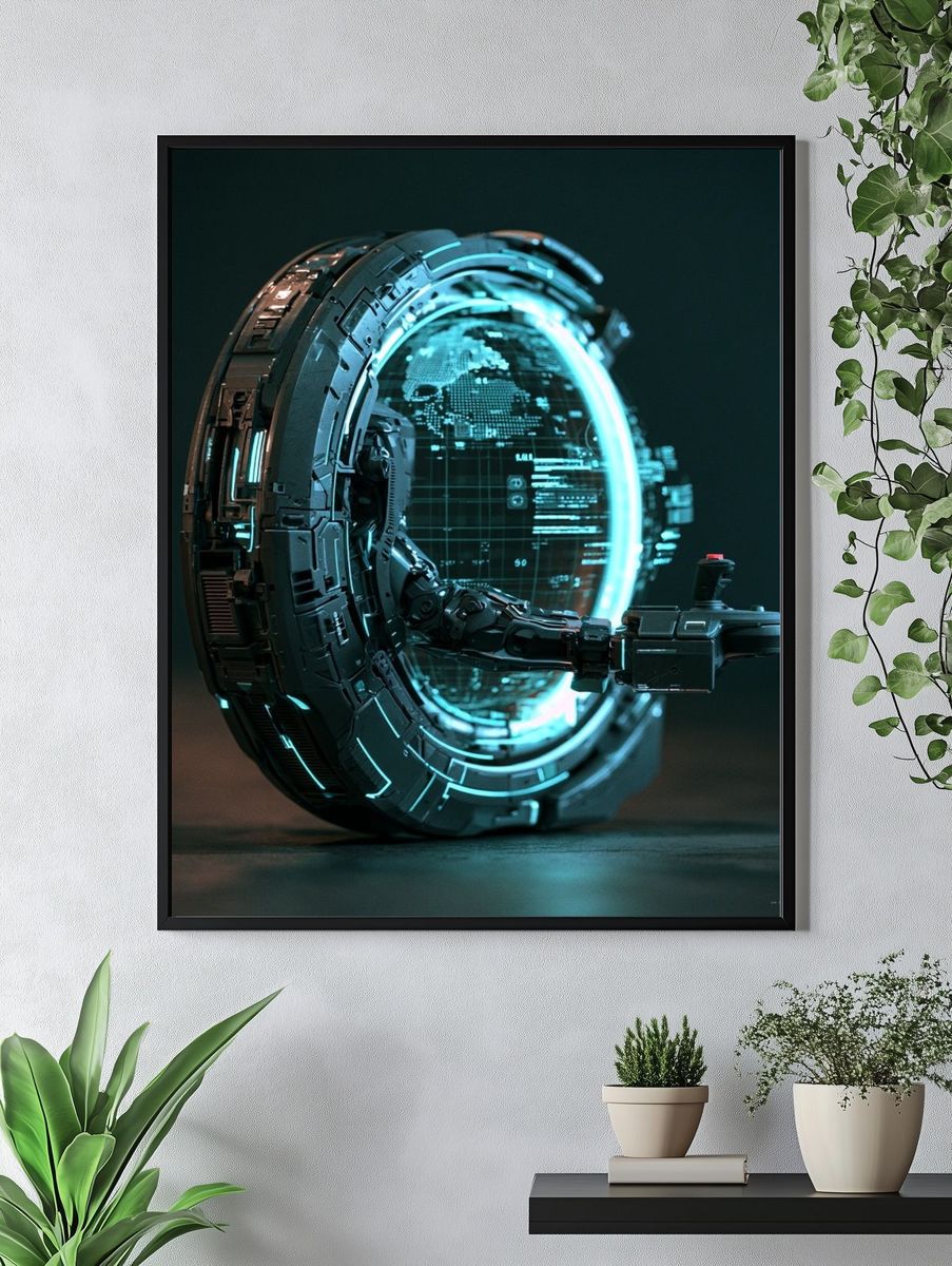 Cybernetic Portal Illustration Poster. — room view 4
