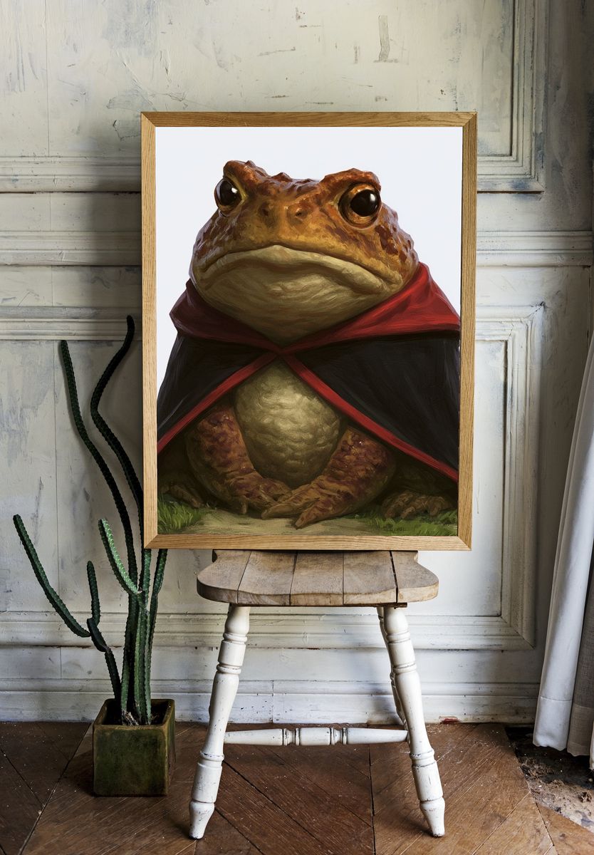Wizard Toad Portrait Print. — room view 1