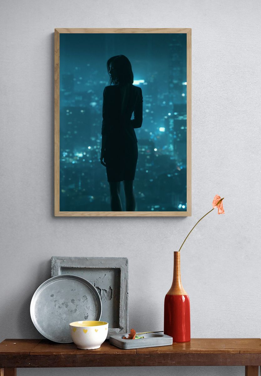 City Silhouette Portrait Print. — room view 3