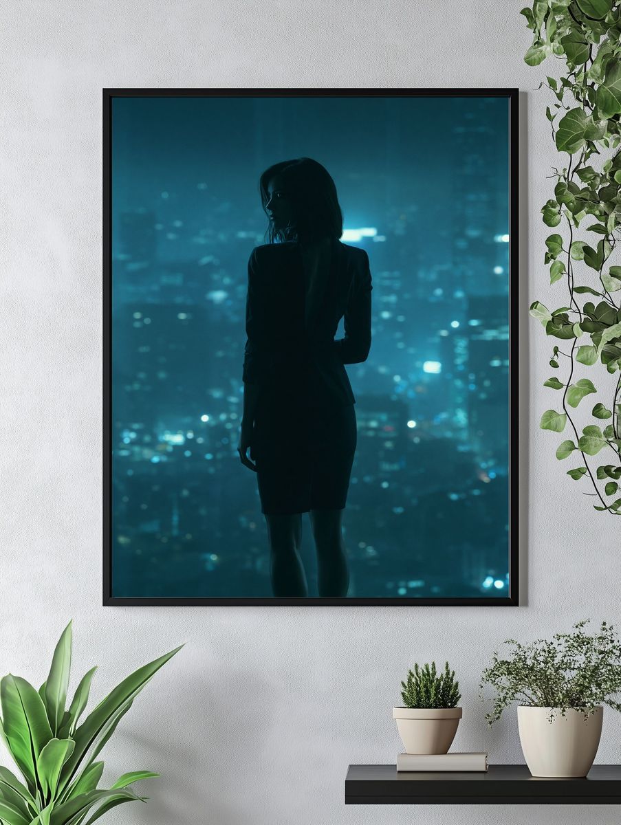 City Silhouette Portrait Print. — room view 4