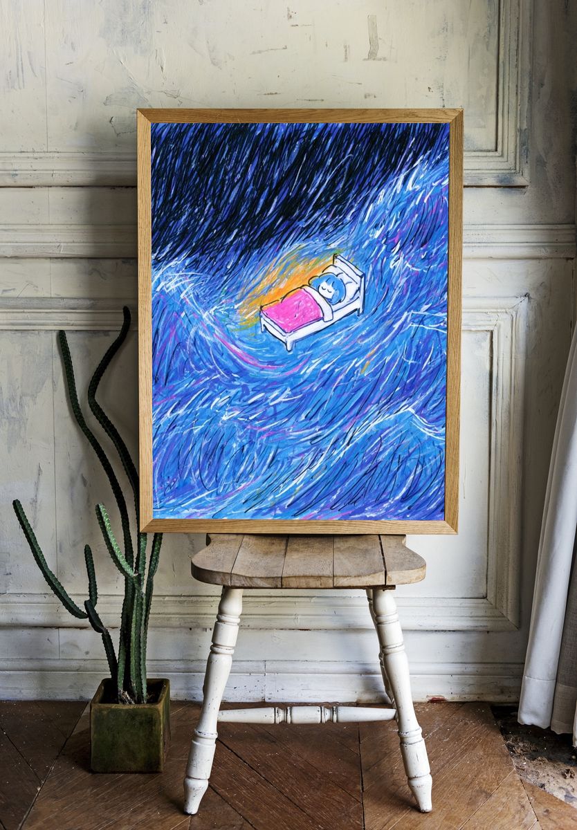 Dreaming in the Storm Illustration Poster. — room view 1