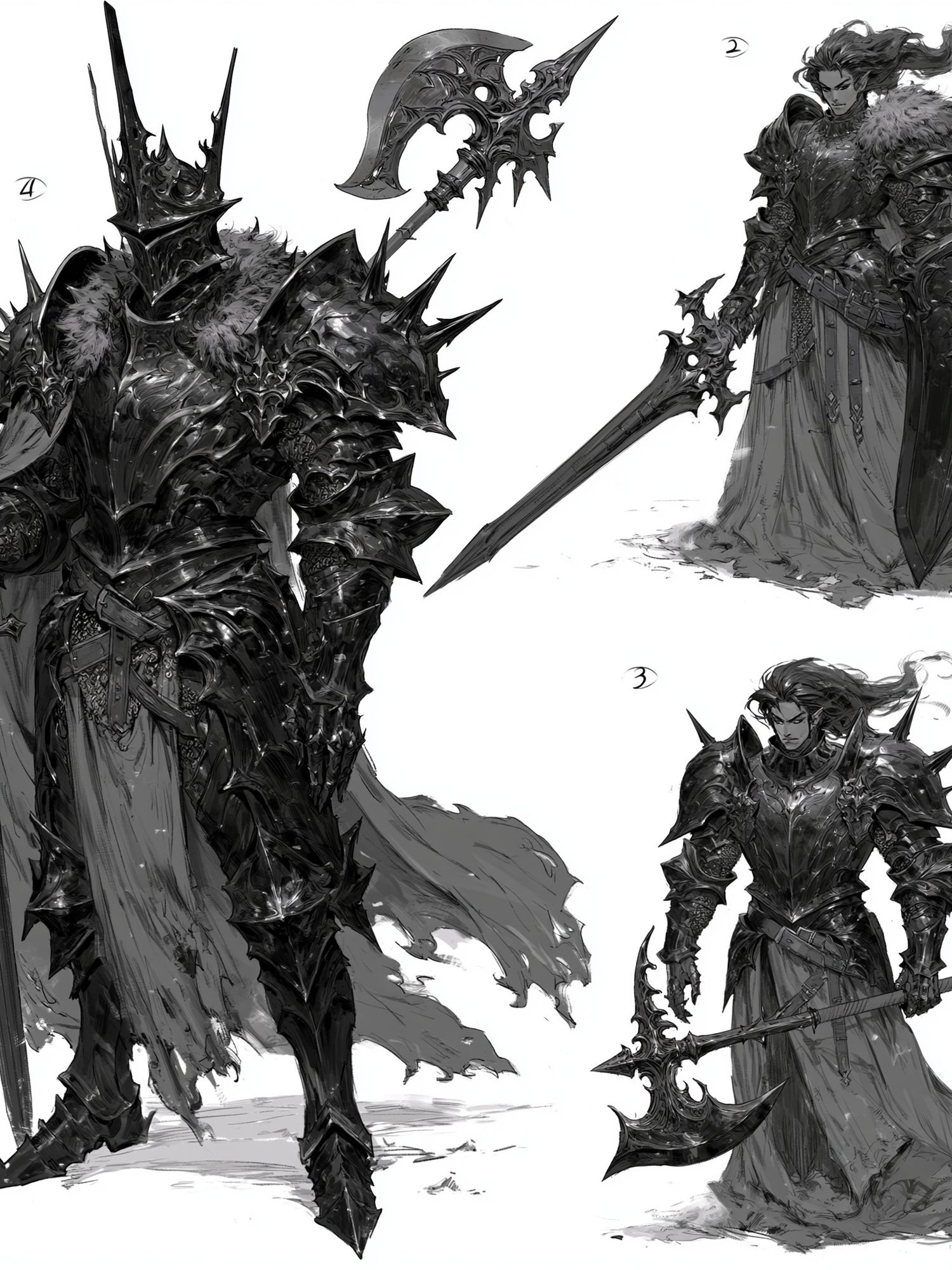 Dark Fantasy Warrior Illustration Poster. poster — illustration art