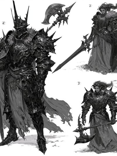 Dark Fantasy Warrior Illustration Poster. poster