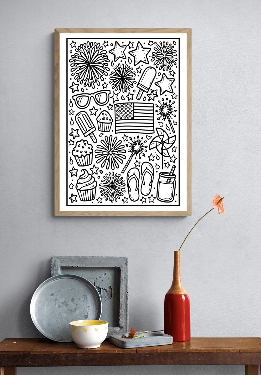 Patriotic Summer Doodles Print. — room view 3