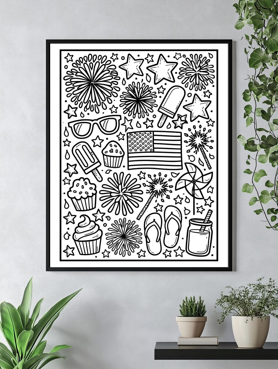 Patriotic Summer Doodles Print. — room view 4