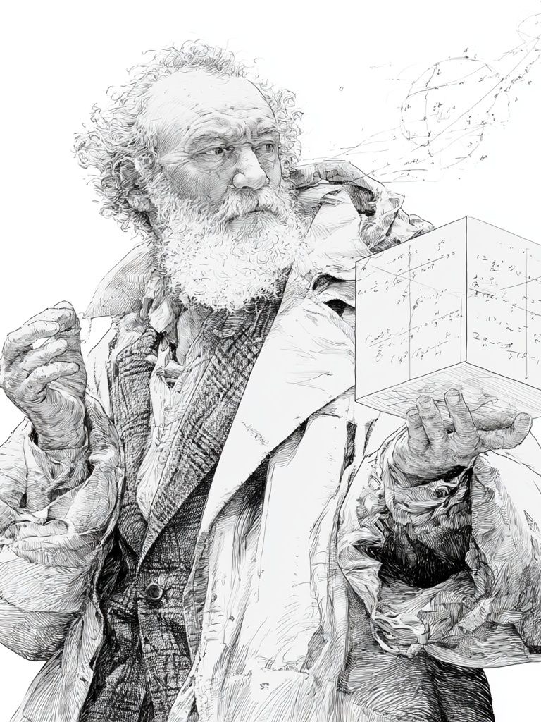 Einstein Cube Sketch Poster. poster — illustration art