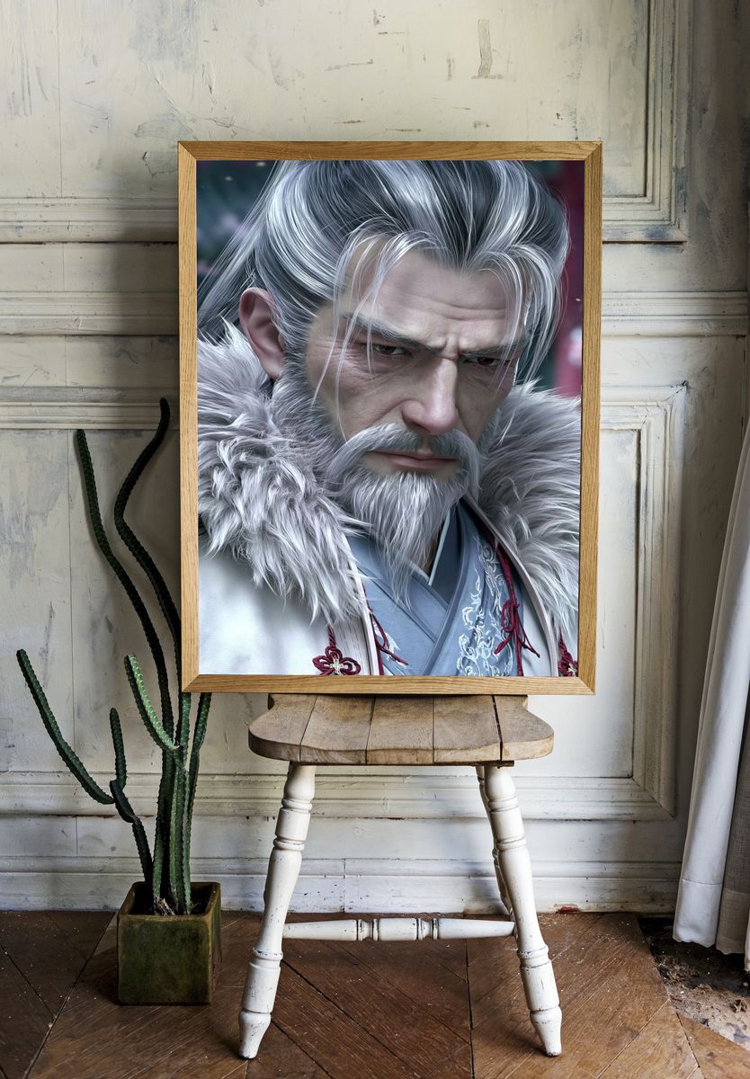 Warrior Emperor Fantasy Portrait Print. — room view 1