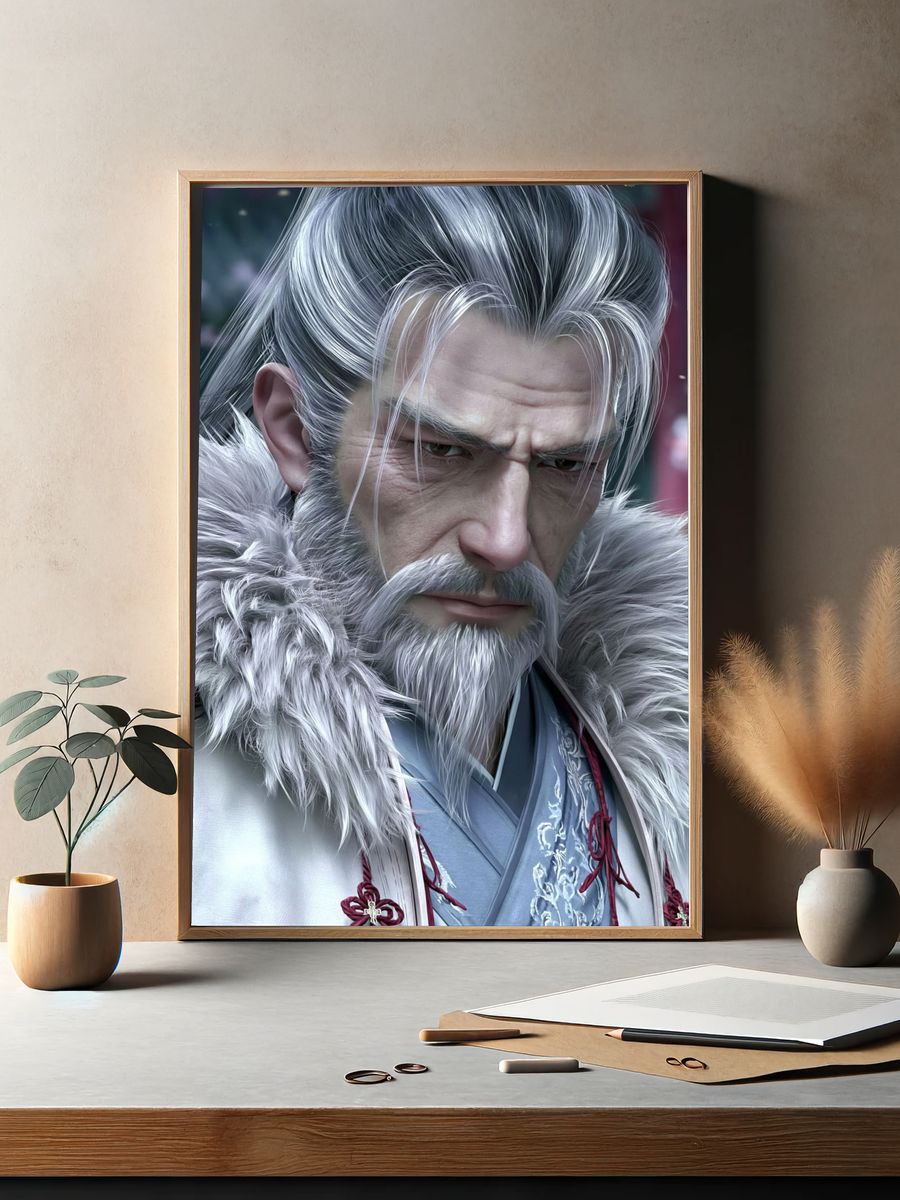 Warrior Emperor Fantasy Portrait Print. — room view 2