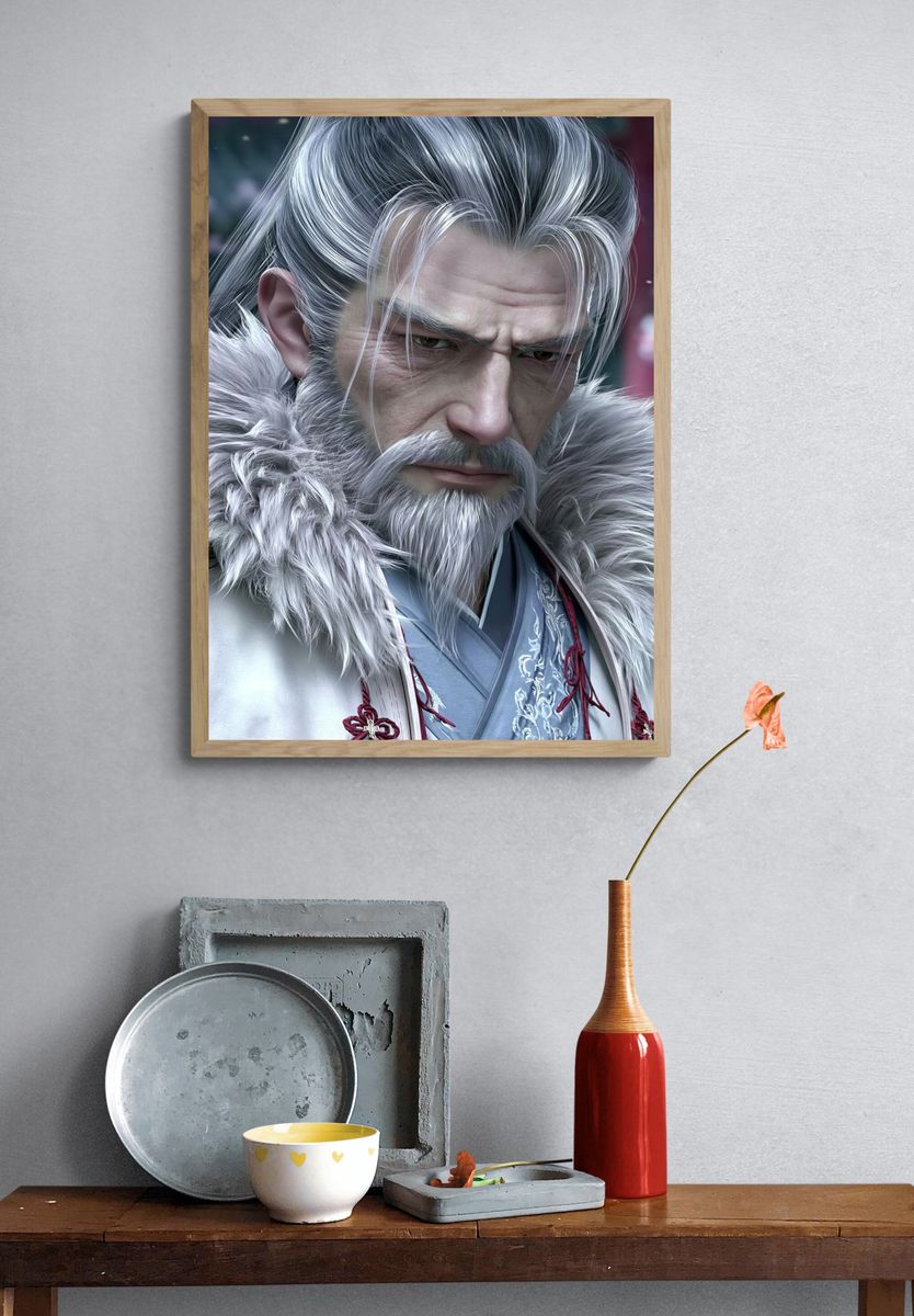 Warrior Emperor Fantasy Portrait Print. — room view 3