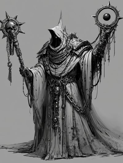 Dark Hooded Sorcerer Illustration Poster. poster