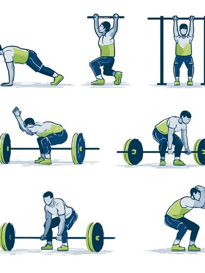 Weightlifting Exercise Illustration Poster.