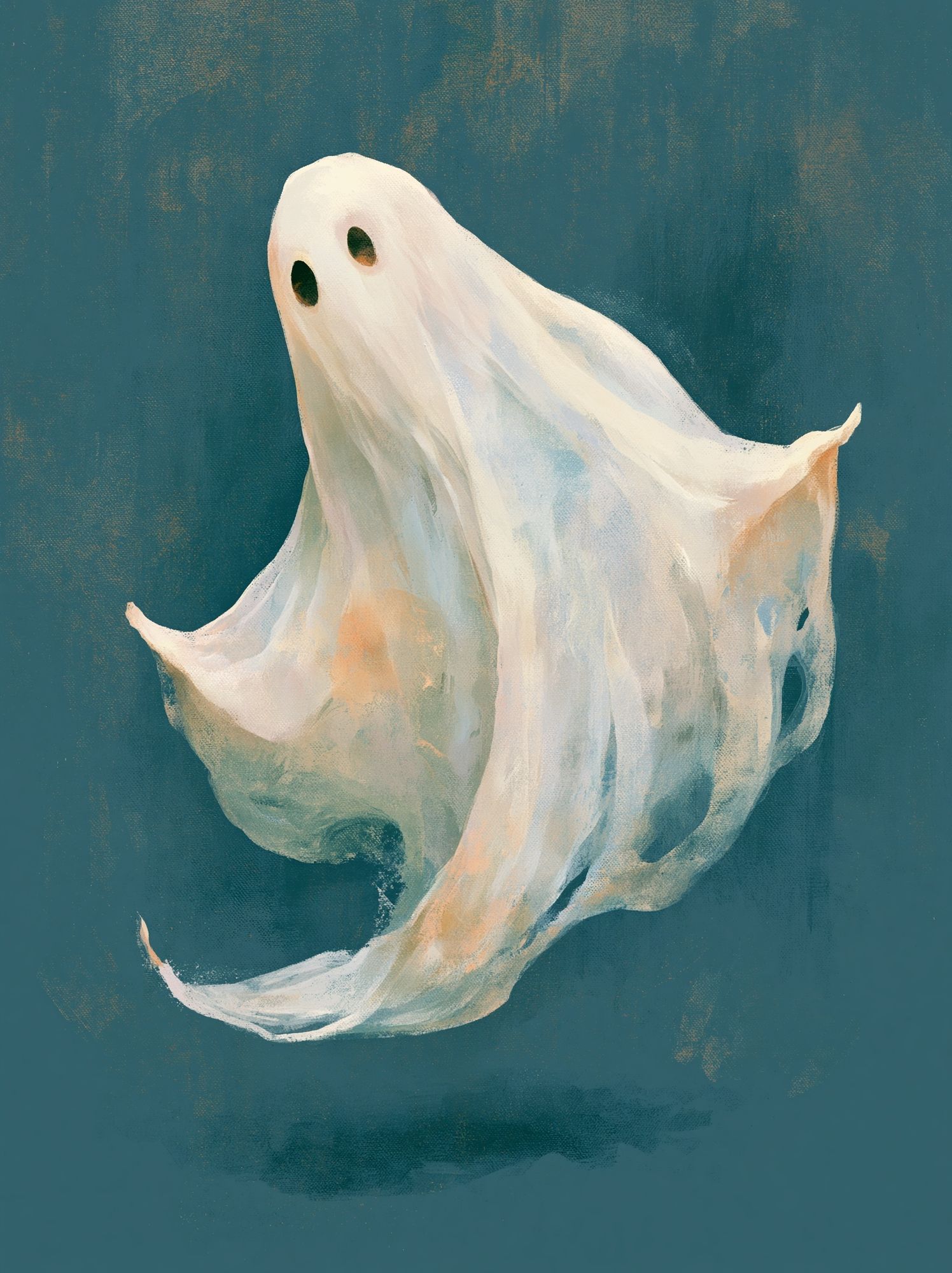 Floating Ghost Illustration Poster. poster detail