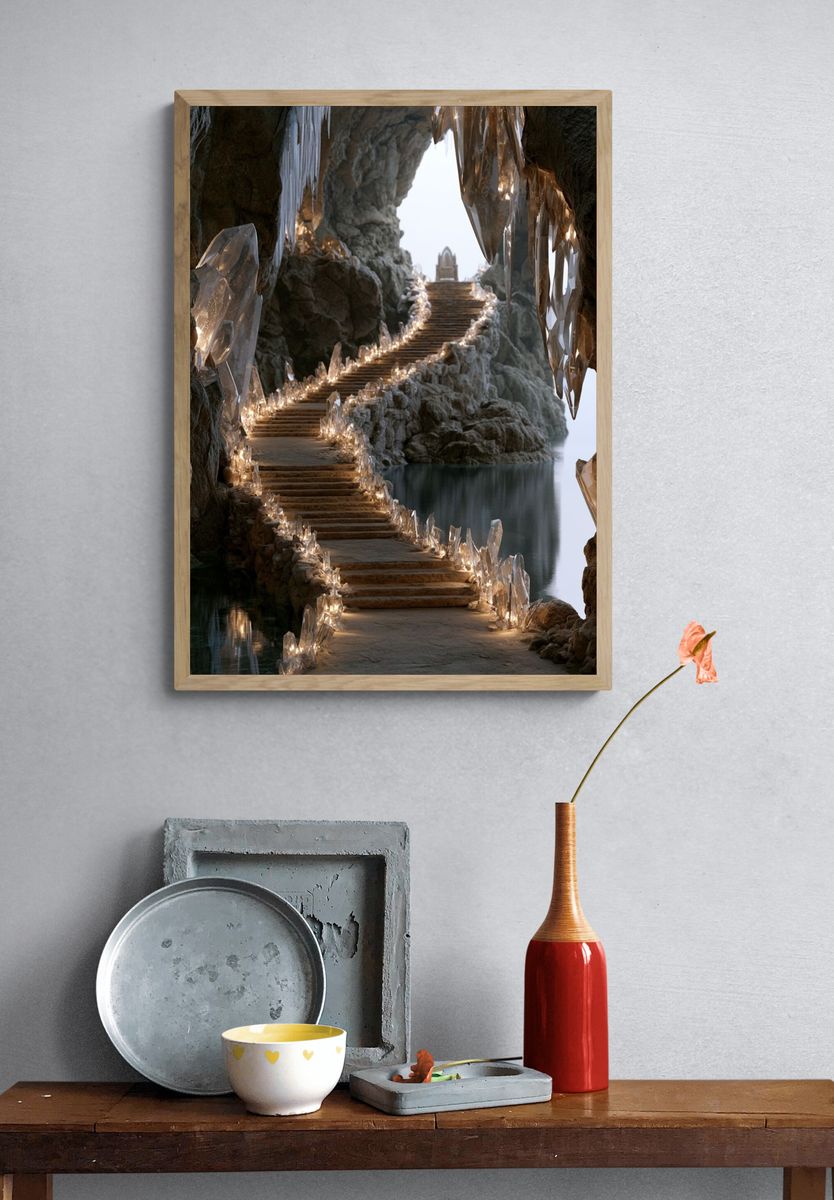 Crystal Cave Stairway Fantasy Print. — room view 3