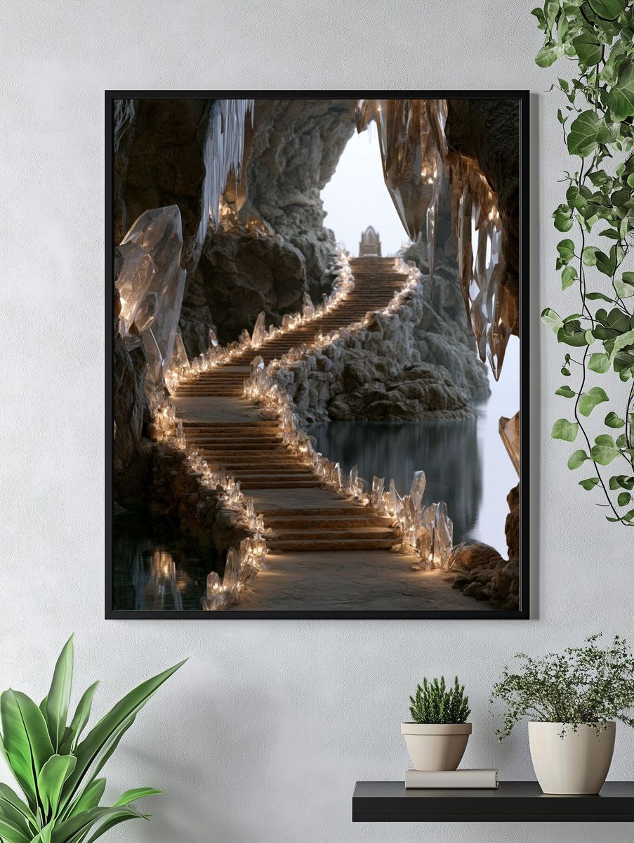 Crystal Cave Stairway Fantasy Print. — room view 4