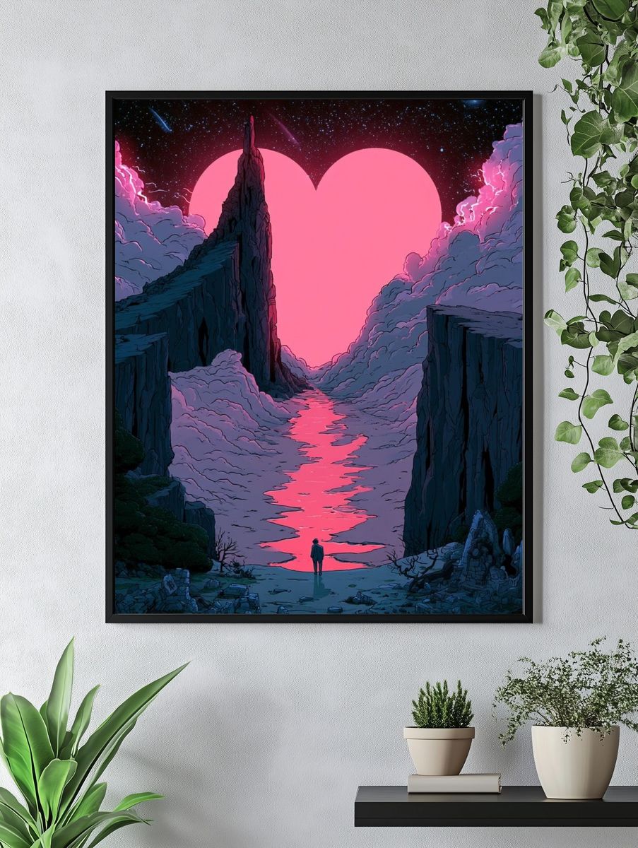 Cosmic Heartscape Illustration Poster. — room view 4